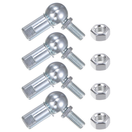 sourcing map 4pcs CS13 M8 Angle Ball Joint, M8x1.25 Right Hand Thread, A3-Steel Self-lubricating Ball Socket End Fitting