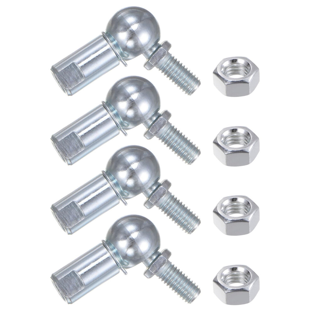 Sourcing Map 4Pcs Cs13 M8 Angle Ball Joint, M8x1.25 Right Hand Thread, A3-Steel Self-Lubricating Ball Socket End Fitting 97125075