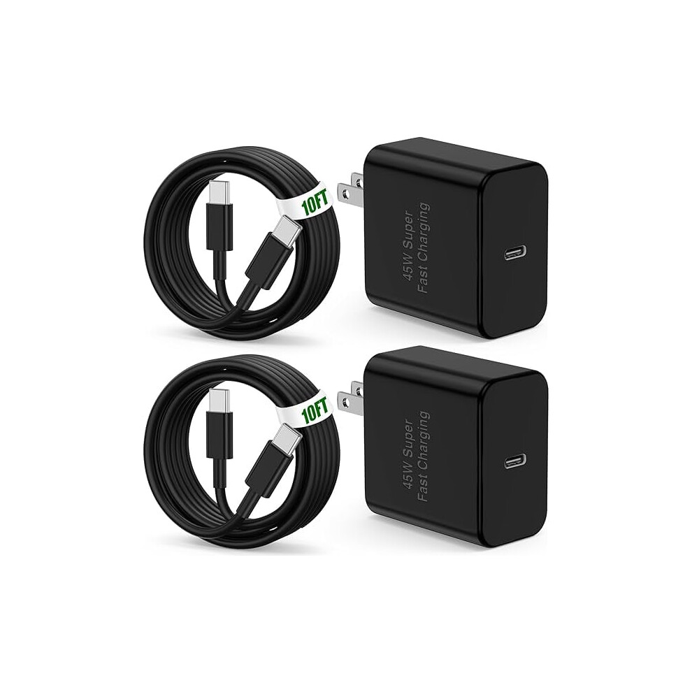 Zc45w Super Fast Usb-C Charger (10Ft Cord) Compatible With Samsung Galaxy S25/S24 Ultra/S23/S22/S21/Note10/20, Android & Galaxy Tab A9+ 9418476416286