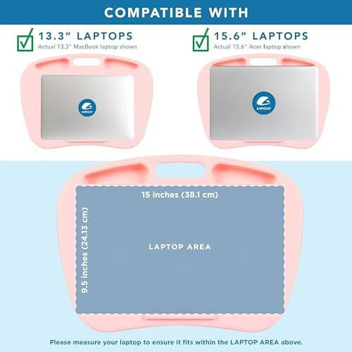 Suporte para laptop MyDesk com apoio para dispositivos e suporte para celular - Quartzo Rosa - Compatível com laptops de até 15,6 polegadas - 2