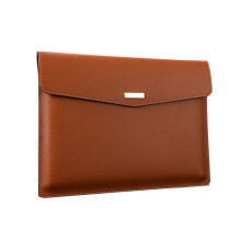 Business Leather A4 Document Bag Brown, A4 Business Leather File Bags Large Capacity Pvc Storage Bags Button File Bags Data File Bags
