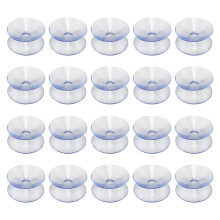 JAMAKALA Double Sided Suction Cups, 20Pcs Slip-Proof Double Sided Sucker Pads,Clear Plastic Suckers Table Glass Suckers for Glass Table (3 cm)