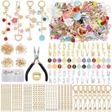 544-Pc Lip Gloss Keychain Making Kit w/ Charms, Clips, Extenders & Pliers – DIY Supplies, Christmas Gifts