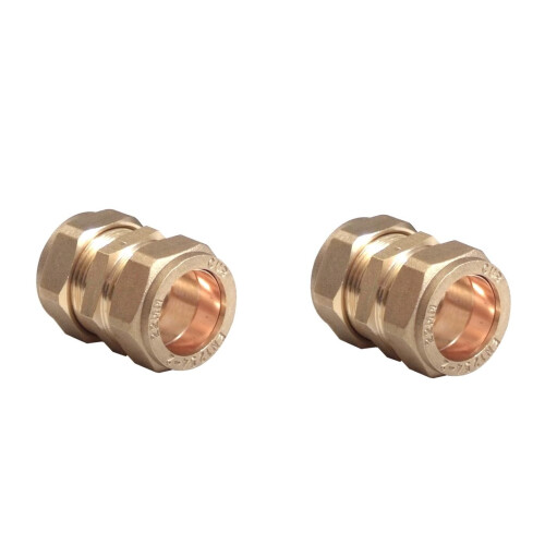 TC 15mm Brass Straight Compression Coupling Connector Fitting for Copper Pipe Pa 1
