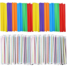 Pacote com 1000 canudos descartáveis de plástico em cores sortidas, embalados individualmente, canudos retos para festas - 19,7 cm x 0,6 cm