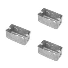 Worgeous3pcs Caixa Elétrica Metálica Caixa Elétrica Simples Caixa de Junção Profunda Caixa Elétrica Metálica Galvanizada Construção Desenhada