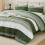 Olive Green Comforter Set Full 3-Piece Lightweight Stripe 1
