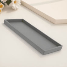 Vassoio da bagno in silicone grigio, 20x10x2 cm