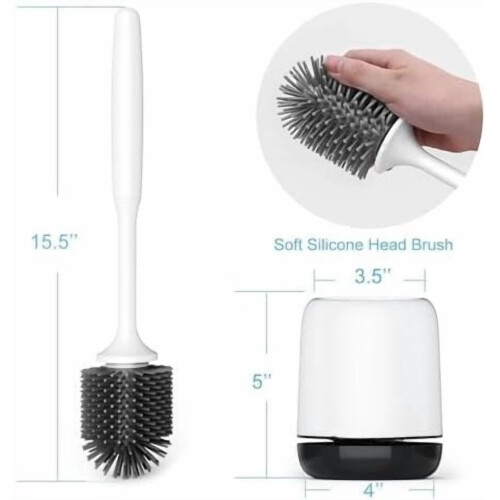 3er-Pack Silikon-Toilettenbürste mit Halter 2