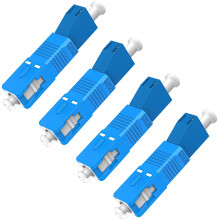 Duttek SC to LC Adapter-Single Mode 4 Pack, 9/125um SC/UPC Male to LC/UPC Female Hybrid Optical Fiber Adapter Connector for Optical Power Meter, Visu