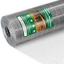 Ezkamfort 0.9x10m Wire Mesh, Chicken Wire Mesh Roll, 0.6mm Holes Galvanized Welded , Aviary Fence Wire, Hot Dipped Mesh Fencing, Hardware Cloth Coop,