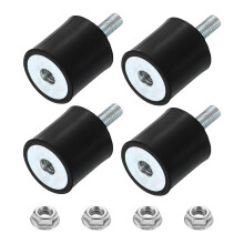 sourcing map M5 Rubber Mounts, 4Pcs 20x20mm(DxH) Rubber Cylindrical Anti Vibration Isolator Shock Absorber with Lock Nut for Car Bobbin Generator Air