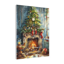 Bezrámové plátno na stenu s rozmermi 30x40 cm: Vianočné stromčeky a