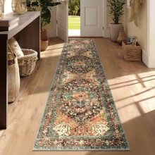 Umývateľný boho vintage bežecký koberec 2x8 stôp, protišmykový