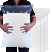 HongChelle 10 Pcs Plastic Bags, 60 x 90 cm Large Travel Clothes Storage Bags Clear Seal Bags Waterproof Luggage Organiser, Press Seal Bags Suitable f