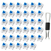 35Pcs Mechanical Keyboard Switches Blue Clicky with Key Puller, 3-Pin Tactile Keyboard Switch Replacement for Gaming Typing, Tactile Response Mechani