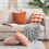 Bränt orange buffelpläd örngott 18x18 set med 2 2