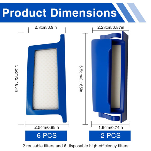 Filters for Philips DreamStation 1, 8-Pack (2 Pollen + 6 Ultra-Fine) Replacement Filter Kit 1