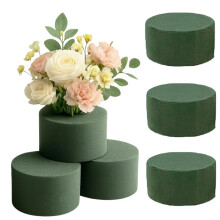 DILUSILK 6 pcs Round Floral Foam for Fresh Flower Arrangements, Foam Bricks, Eco-Friendly, Long-Lasting Hydration