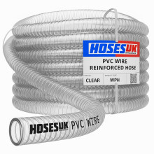 51mm ID x OD 65mm Clear Flexible Wire Reinforced PVC Tubing Water Air Pipe Hose 40 Metre (131.2 Ft)