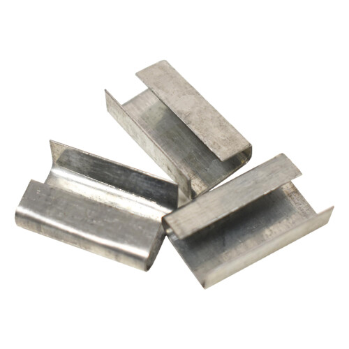 Globe Packaging 12mm x 25mm Metal Semi Open Strapping Seals (Pack of