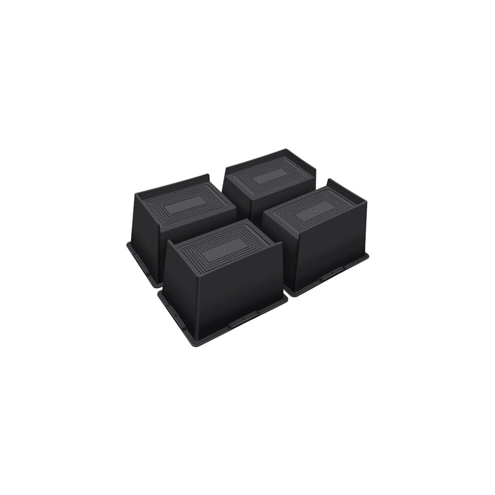 5" Heavy Duty Bed Risers, 6000 Lbs Capacity, For Sofa/Table/Desk/Chair, Compatible With Most Furniture (4 Pack, Black) 9152228198081