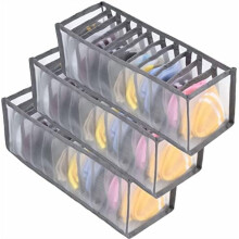 Organisateur de rangement pour chaussettes, séparateur de tiroir, compartiment de rangement pliable pour chaussettes (gris)