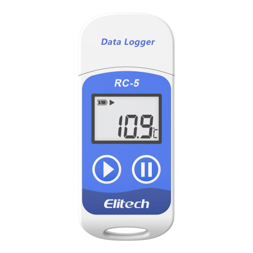 Temperature Data Logger, Elitech RC-5 Reusable Temperature Data Recorder, USB 2.0, 32000 Points, Software for Mac and PC with Calibration Certified
