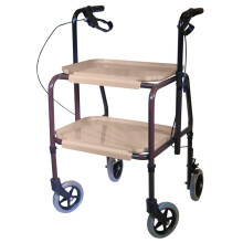 Aidapt Sturdy Height Adjustable Strolley Trolley with Brakes. Easy Removable Trays. Ideal for Transferring Meals, Dinner, Tea etc. Brakes for Added S