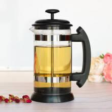 Cafetière à piston, 1000 ml, acier inoxydable et borosilicate, compatible avec les thés parfumés et les tisanes.