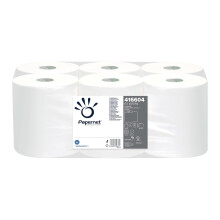 Papernet - Autocut Roll Towel 416604, 6 Rolls of 185m Paper Towels, Made from Recycled Paper, 1 Ply, Roll Diameter 18.5cm