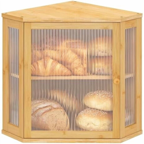 Caixa de Pão de Canto com Dois Níveis para Bancada - Grande Capacidade