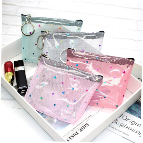 Carteira Tineasur Multicolorida em PVC para Mulheres e Meninas com Fecho em Zíper, Espaço Compacto para Chaves e Dinheiro, 11,4 cm (4,5 polegadas) 2