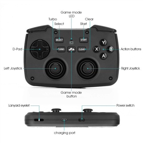 1 * Teclado de control de juegos 1 * Cable USB - Negro 2