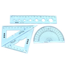 4 Pcs/1 Classroom Stationery Transparent Blue Rulers Clear Student