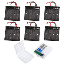GTIWUNG (Pack of 6) 4 AA Battery Holder, Battery Storage Box, Battery