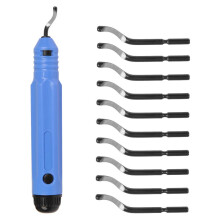 DODUOS Hand Deburring Tool Set, Manual Deburring Cutter Burr Remover Burr Handle with 10 Replacement Deburr Blades, Deburring Tool Kit Deburring Tool