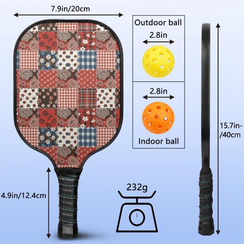 Σετ κουπιών Pickleball με κουπιά από fiberglass σε σχέδια λουλουδιών, 2 μπάλες και τσάντα – 2