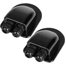 2 Pack of IP68 Waterproof Solar Cable Entry Gland by Restmo, Weather Resistant Dual Cable Entry Housing for Solar Panels of RV, Caravan, Marine, Boat