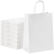 Kraftpapier-Geschenktüten mit Henkeln, 100 Stück