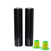 2 Pack Industrial Black Pallet Stretch Wrap Cling Film 20mic x 400mm x 260m with Plastic Rolling handle.Self-Adhering Packing,Moving,Packaging,Heavy