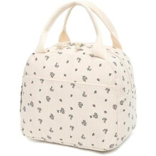 Sac à lunch unisexe en velours côtelé, élégant et réutilisable, isotherme grande capacité, idéal pour le travail, les pique-niques ou les