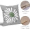 Μαξιλαροθήκες Sage Green & White Daisy 18x18, Σετ 2 τεμαχίων, Τετράγωνες Θήκες Μαξιλαριών από 4