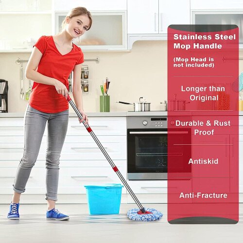 Λαβή αντικατάστασης σφουγγαρίστρας Spin Mop, 4 τμημάτων/ράβδος σκούπας, 30"-59", συμβατή 2