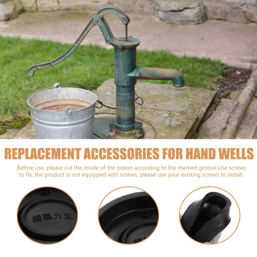 Hand Pump Rubber Piston Replacements for Well Fittings (2pcs, Black) 2