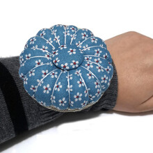 Almofada de alfinetes - Almofada de alfinetes de pulso para costura com tecido de algodão macio, porta-alfinetes para patchwork, arte e escultura e