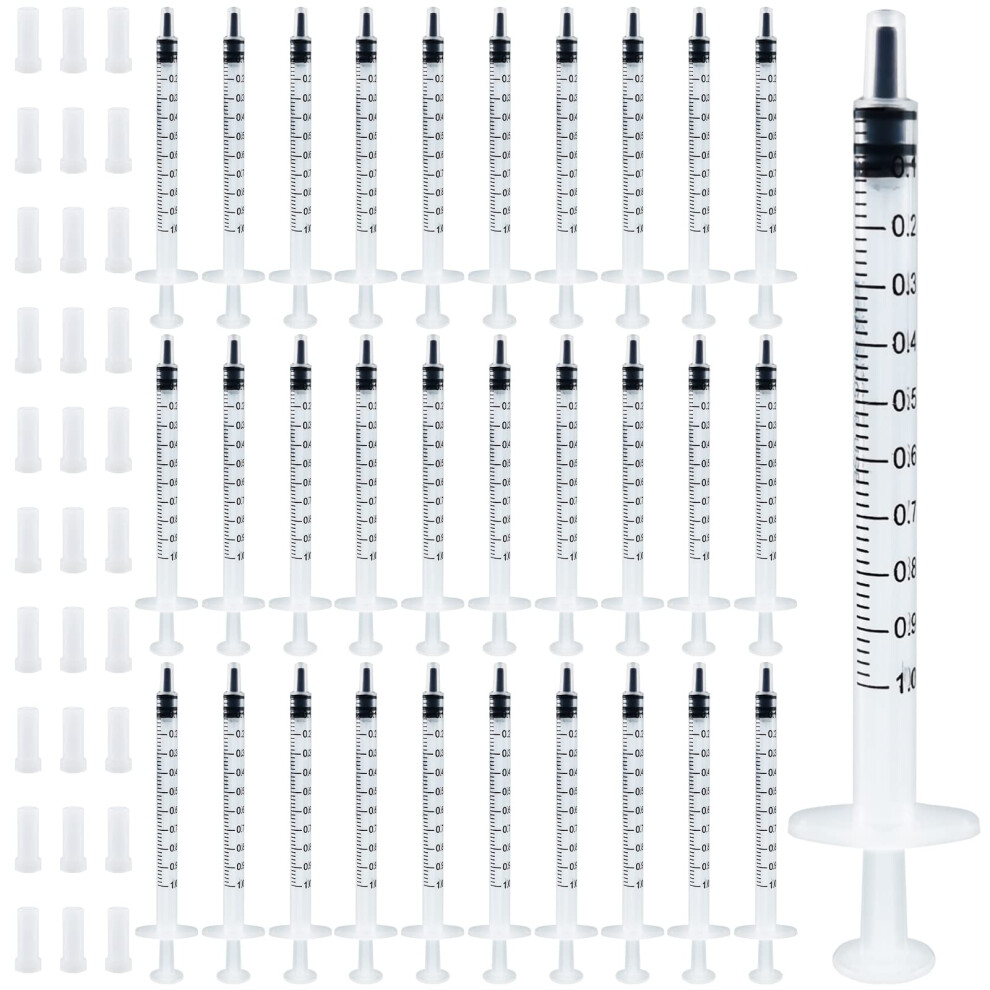 Hengxinc 30Pcs 1Ml Colostrum Syringe With Caps, Colostrum Collection Syringe No Needle, Colostrum Harvesting Kit Individually Sealed For Scientific L