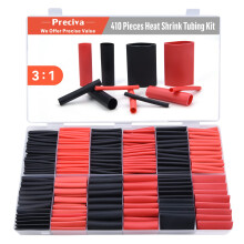 Heat Shrink Tubing Kit, Preciva 410pcs Cable Insulated Sleeving Tubes, Shrink Ratio 3:1, Electric Insulation Heat Shrink Wrap Cable Sleeve, Waterproo