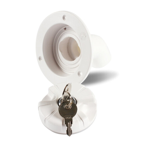 RV Water Fill Hatch Filter with Lockable Key, White 2