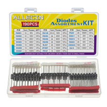 ALLECIN 20Values Diodes Kit 1N4001 1N4002 1N4003 1N4004 1N4005 1N4006 1N4007 1N4148 1N5404 1N5406 1N5408 RL207 UF4007 FR107 FR207 1N5817 1N5819 1N582